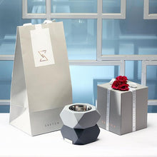 مبخر ديو رمادي مع زهور صغيرة